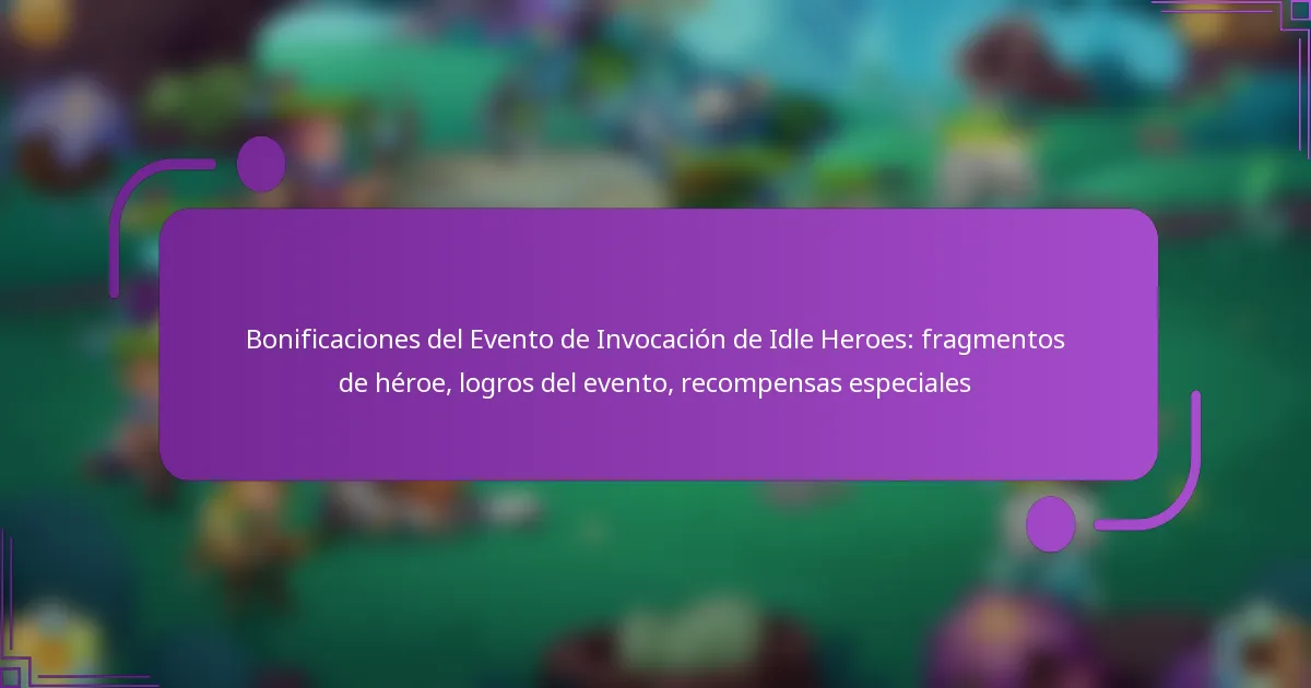 Bonificaciones del Evento de Invocación de Idle Heroes: fragmentos de héroe, logros del evento, recompensas especiales