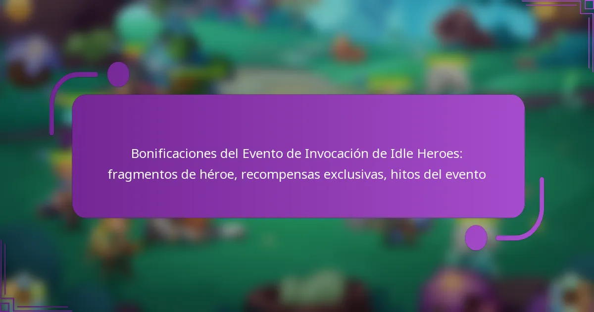 Bonificaciones del Evento de Invocación de Idle Heroes: fragmentos de héroe, recompensas exclusivas, hitos del evento