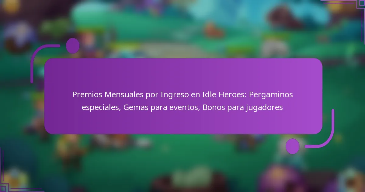 Premios Mensuales por Ingreso en Idle Heroes: Pergaminos especiales, Gemas para eventos, Bonos para jugadores