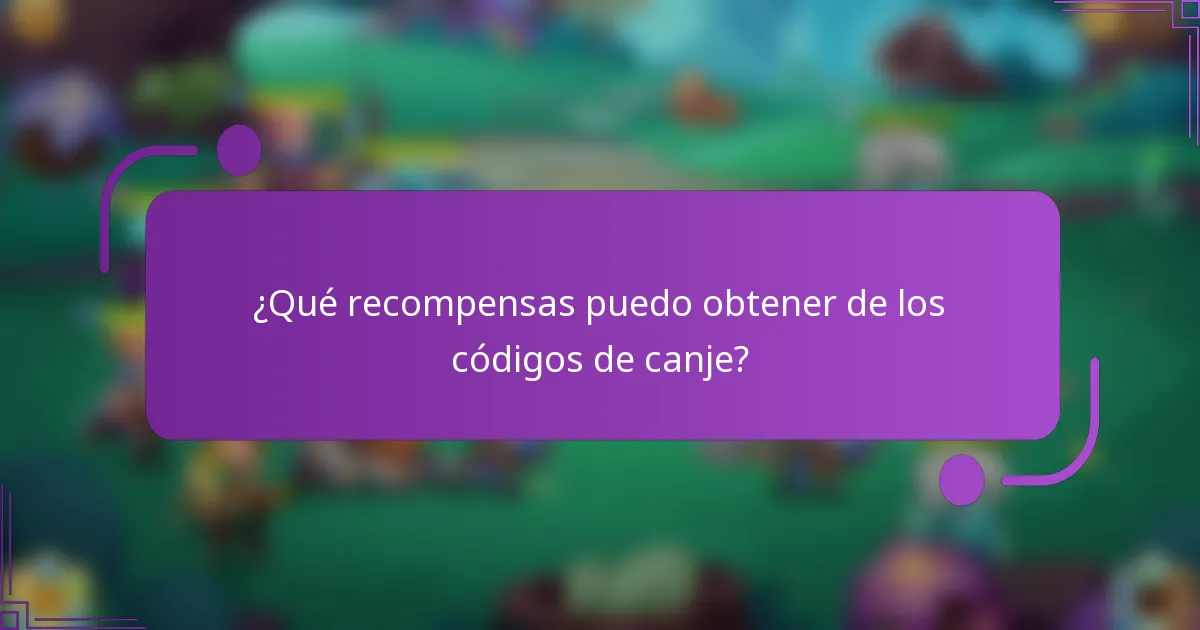 ¿Qué recompensas puedo obtener de los códigos de canje?